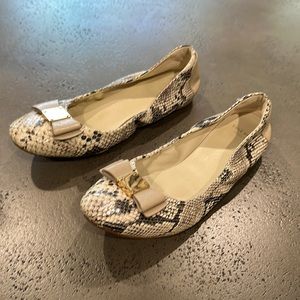 Cole Haan Tali Bow Ballet flats, Natural Snake Print, Size 7.5 B Grand OS